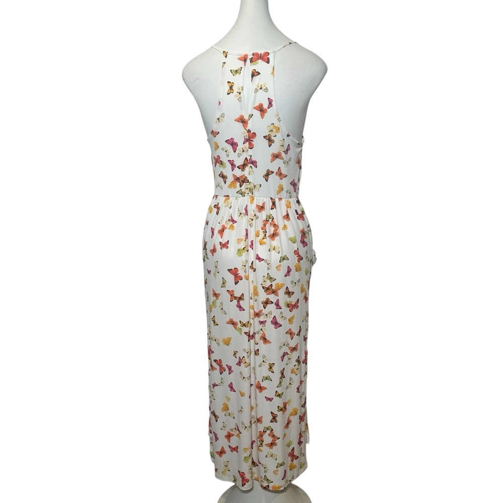 BCBG Generation Size S Midi Dress Butterfly Kiss Draped Pocket Spaghetti Strap - Picture 3 of 8